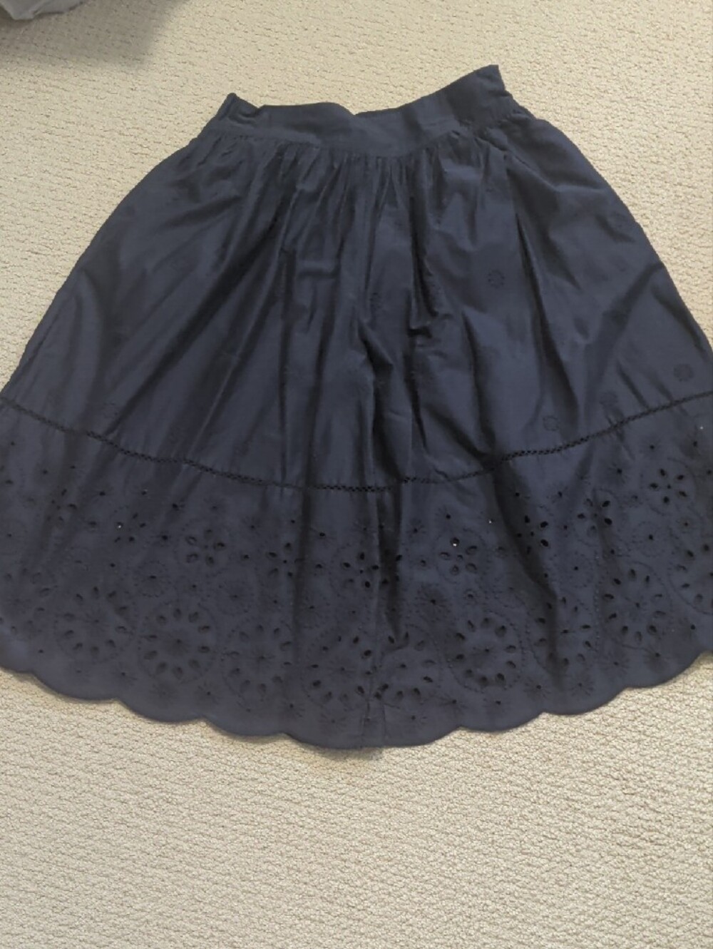 New With Tag Maeve Embroidered Skirty Culottes In Dark Blue